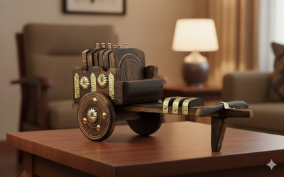 Vanshika Collection Rectangle Wood Coaster Set(Pack of 6)