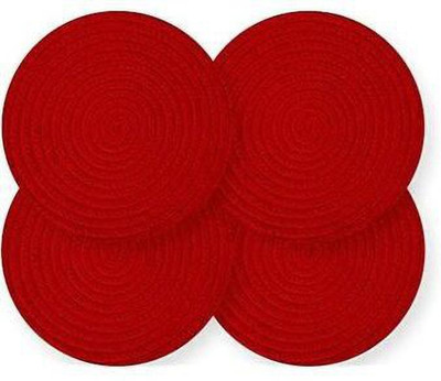 Dios Round Reversible Cotton Coaster Set(Pack of 4)