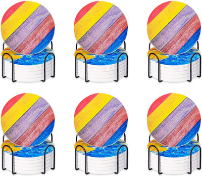 KUBER INDUSTRIES Round Ceramic Coaster Set(Pack of 36)