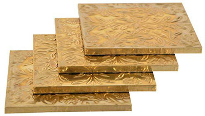 InsTook Square Reversible Wood Coaster Set(Pack of 4)