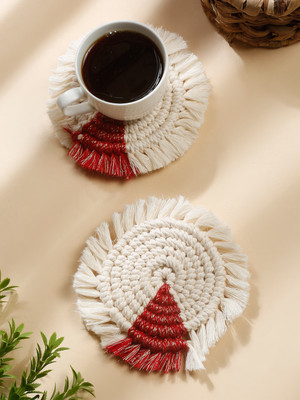 My Creative Hut Round Reversible Cotton Coaster Set(Pack of 2)