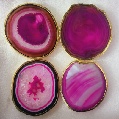 MrKrystal Round Stone Coaster Set(Pack of 4)