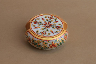 SEVLIYA TRADERS Round Marble Coaster(Pack of 1)