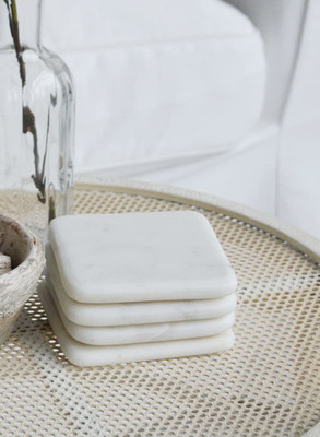 CPUC Square Marble Coaster Set(Pack of 4)