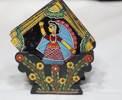 Aangan craft Triangle Reversible Wood Coaster Set(Pack of 6)