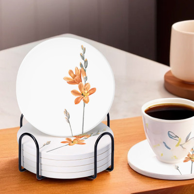 UMAI Round Sandstone Coaster Set(Pack of 6)