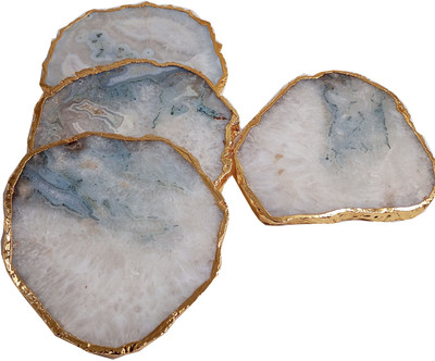 eshoppee Round Reversible Stone Coaster Set(Pack of 4)