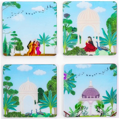 HOMEMATES Square Acrylic Coaster Set(Pack of 4)