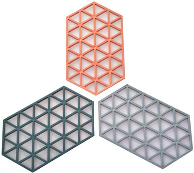 Simois Triangle Reversible PVC Coaster Set(Pack of 3)