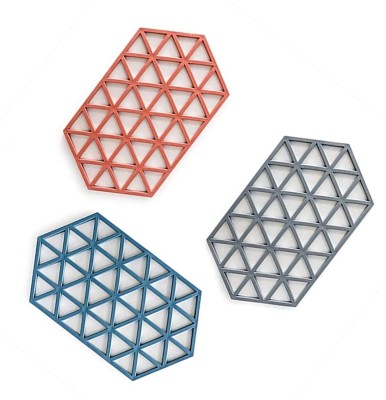 ARQIVO Rectangle Reversible PVC Coaster Set(Pack of 3)