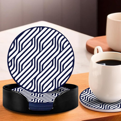 KUBER INDUSTRIES Round Rubber Coaster Set(Pack of 6)