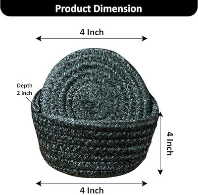 Ariya Round Reversible Polypropylene, Cotton Coaster Set(Pack of 6)