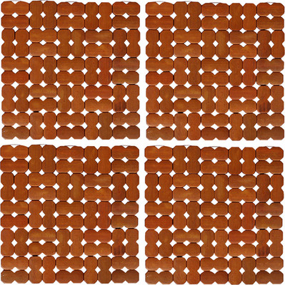 KUBER INDUSTRIES Square Bamboo Coaster Set(Pack of 4)