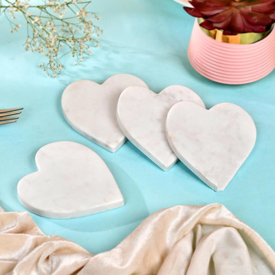 MBSC Heart Marble Coaster Set(Pack of 4)