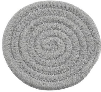 DKDECORATIVE Round Reversible Cotton Coaster Set(Pack of 1)
