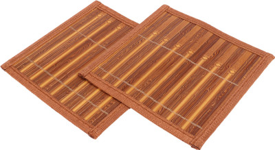 AVMART Square Bamboo Coaster Set(Pack of 2)