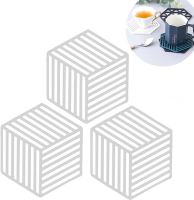 Leeonz Hexagon Reversible PVC Coaster Set(Pack of 3)
