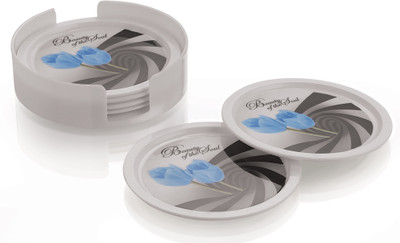 YUIOP Round ABS Coaster Set(Pack of 6)