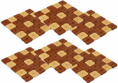 KUBER INDUSTRIES Square Bamboo Coaster Set(Pack of 6)