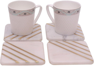 Decorage Square Marble Coaster Set(Pack of 4)