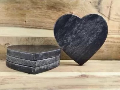 saadgee Heart Reversible Marble Coaster Set(Pack of 4)