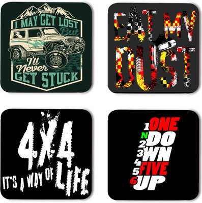 Coastify Square Wood Coaster Set(Pack of 8)