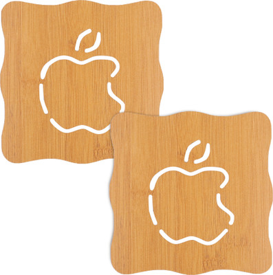 NFI essentials Square Reversible Wood Coaster(Pack of 2)