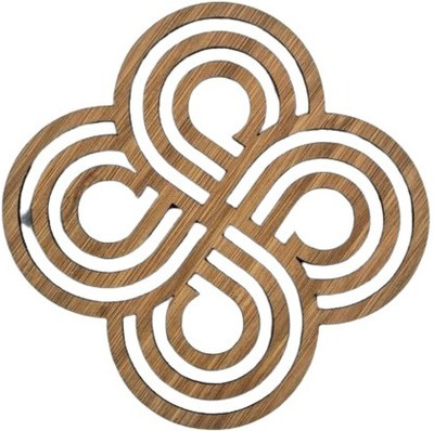 STONE X Round Wood Coaster Set(Pack of 1)