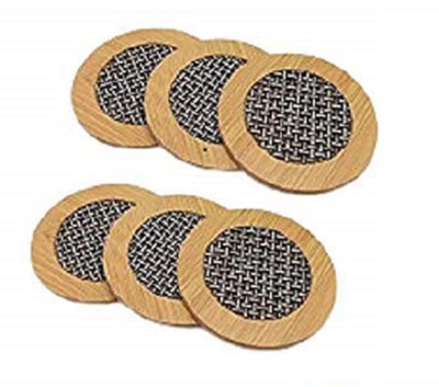 TOPHAVEN Round Reversible Wood Coaster Set(Pack of 6)