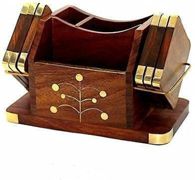 natureCrafts Square Wood Coaster(Pack of 6)