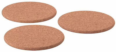 IKEA Round Reversible Cork Coaster Set(Pack of 3)