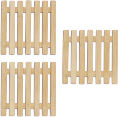 NFI essentials Square Reversible Wood Coaster(Pack of 3)