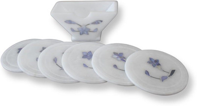 IHB Round Marble Coaster Set(Pack of 6)