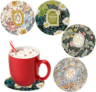 HASTHIP Round Rubber Coaster Set(Pack of 6)