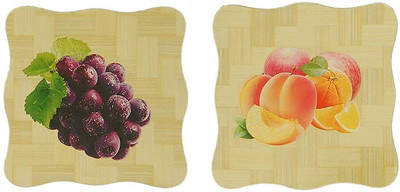 JANCOM Square Reversible Bamboo Coaster Set(Pack of 2)