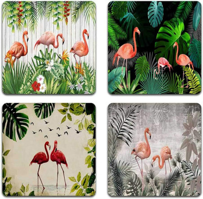 Proxoto Square Wood Coaster Set(Pack of 4)
