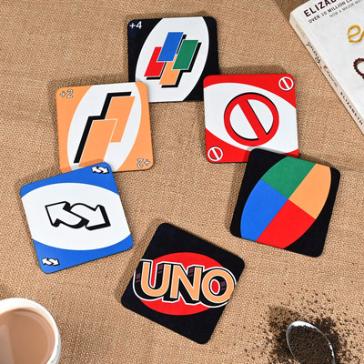 GIFT KYA DE Square Reversible Wood Coaster Set(Pack of 6)