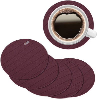 HOMESTIC Round Reversible Rubber Coaster Set(Pack of 6)