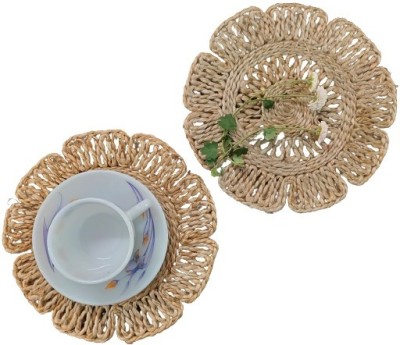 MUKHERJEE HANDICRAFTS: TRANSFORMATION OFLIFE........ Round Reversible Jute Coaster Set(Pack of 2)