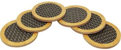 Namscape Round Bamboo Coaster Set(Pack of 6)