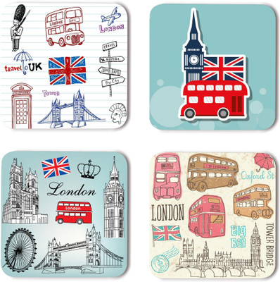 RADANYA Square Wood Coaster Set(Pack of 8)