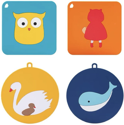 olwick Square Rubber Coaster Set(Pack of 4)