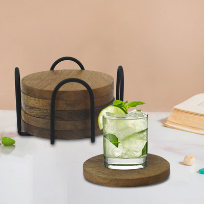 Metalsmith Round Metal Coaster Set(Pack of 6)