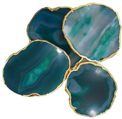 eshoppee Oval Reversible Stone Coaster Set(Pack of 4)