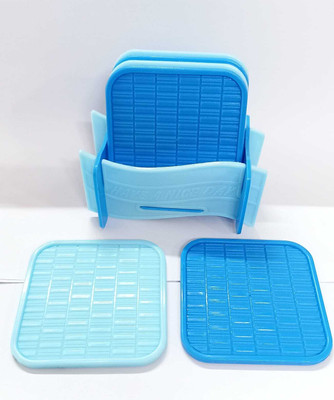rushabh collections Square Reversible Polypropylene Coaster(Pack of 6)
