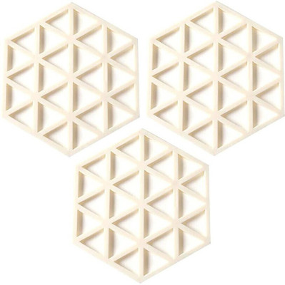 Cathiya sales Hexagon Reversible PVC Coaster Set(Pack of 3)
