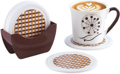 Sonal Round PVC Coaster Set(Pack of 6)