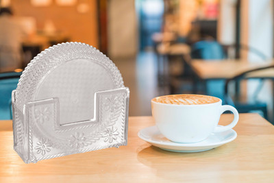 Sonal Round Reversible PVC Coaster Set(Pack of 6)