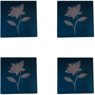 Espoir bloom Square Reversible Wood Coaster Set(Pack of 4)