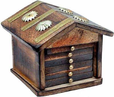 Shine Shopping Square Reversible Wood Coaster Set(Pack of 6)